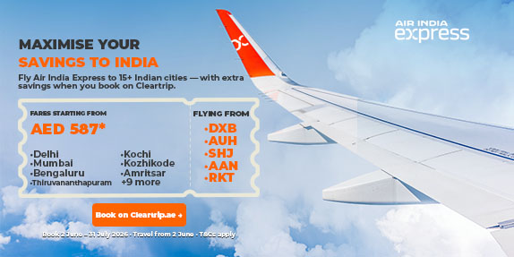 Fly to India with Air India Express — Fares from AED 587